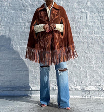 Load image into Gallery viewer, 70s Fringe Cape Coat (S)