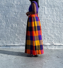 Load image into Gallery viewer, 1960's plaid maxi skirt By Beeline Fashions. In excellent condition. SIZE: 12 (Fits like a 4) Measures approximately: 12.5" waist / 38.5" len