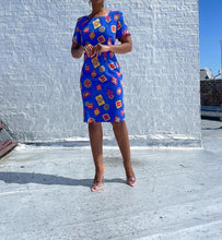 Load image into Gallery viewer, Vintage Multicolored Sag Harbor Dress. Slightly pinned at the waist. SIZE: 12 Measures approximately: 20" pit to pit / 17" waist / 36.5" length / 21" hip (Measurements taken flat, double where applicable) MODEL: 5'1, 119lbs, size 4 COMPOSITION: 100% Polyester