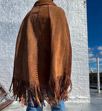 Load image into Gallery viewer, 70s Fringe Cape Coat (S)