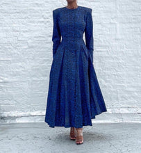 Load image into Gallery viewer, Gorgeous full skirt button-up floral Nancy Johnson Dress. Doesn't have pockets. Pinned at the waist to fit.