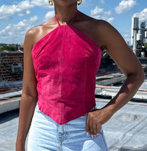 Load image into Gallery viewer, 90s Suede Halter (S)