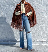 Load image into Gallery viewer, 70s Fringe Cape Coat (S)