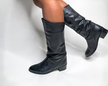 Load image into Gallery viewer, Beautifully made (like new) black leather boots. Made in Argentina. The brand isn't listed but might be Mister. SIZE: 7M MODEL: wears size 6 COMPOSITION: Genuine Leather