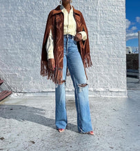 Load image into Gallery viewer, 70s Fringe Cape Coat (S)
