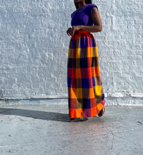 Load image into Gallery viewer, 1960's plaid maxi skirt By Beeline Fashions. In excellent condition. SIZE: 12 (Fits like a 4) Measures approximately: 12.5" waist / 38.5" len