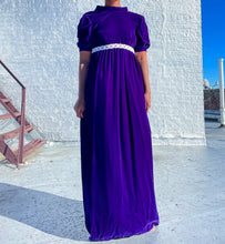 Load image into Gallery viewer, Handmade 70's purple prairie dress. SIZE: XXS / Maybe kids