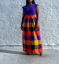 Load image into Gallery viewer, 1960's plaid maxi skirt By Beeline Fashions. In excellent condition. SIZE: 12 (Fits like a 4) Measures approximately: 12.5" waist / 38.5" len