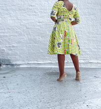 Load image into Gallery viewer, Unique 25th Anniversary Print Church Dress with light tulle underneath. SIZE: Not listed, best fits S/M