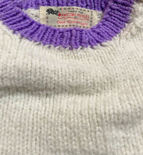 Load image into Gallery viewer, Lavender and white knit girls sweater By Cher Corderbruggen. SIZE: No size