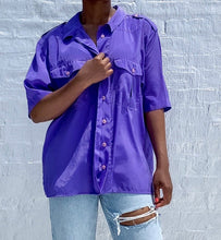 Load image into Gallery viewer, 1980's Military-style purple button-up. Elles Belles