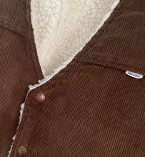 Load image into Gallery viewer, 1970s Nelson brown corduroy Sherpa lined western vest.  SIZE: M  
