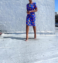 Load image into Gallery viewer, Vintage Multicolored Sag Harbor Dress. Slightly pinned at the waist. SIZE: 12 Measures approximately: 20" pit to pit / 17" waist / 36.5" length / 21" hip (Measurements taken flat, double where applicable) MODEL: 5'1, 119lbs, size 4 COMPOSITION: 100% Polyester