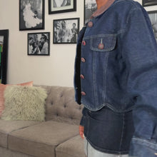 Load and play video in Gallery viewer, Scallop Denim Jacket (M)
