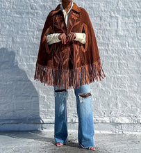 Load image into Gallery viewer, 70s Fringe Cape Coat (S)
