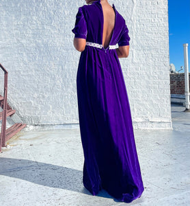 Handmade 70's purple prairie dress.    SIZE: XXS / Maybe kids  