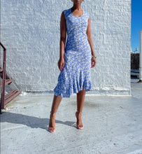 Load image into Gallery viewer, 90&#39;s April Cornell Dress with asymetrical ruffled hemline.   SIZE: M 
