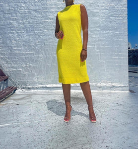 60s Yellow Knit Dress (S)