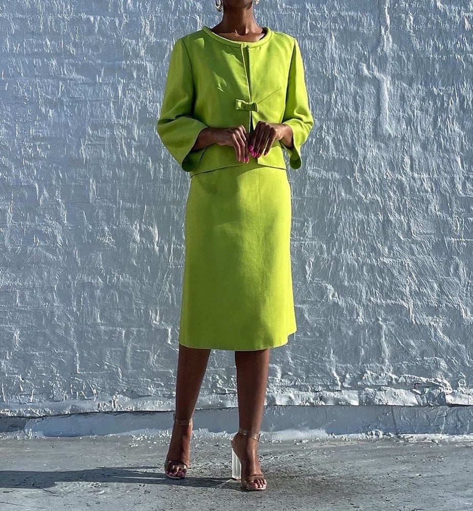 slim fit dress slacks Terramina 7108-LME Church Suit Lime / 12 main image 0
