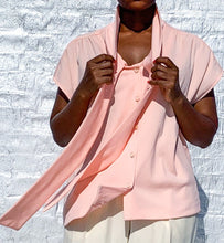 Load image into Gallery viewer, Baby pink pussy bow button-up blouse.
