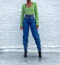 Load image into Gallery viewer, Rare style of 80&#39;s Rio Stephen Mardon jeans with side zip closure.   SIZE: 3 fits like 4/6  
