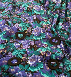 Vintage Dolman Sleeve Floral Peplum Dress By Sophisticates.   SIZE: 4    Measures approximately: 12-14" elastic waist / 18.5" hips / 38" length 