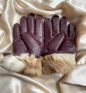 Leather Fur Lined Gloves (M)