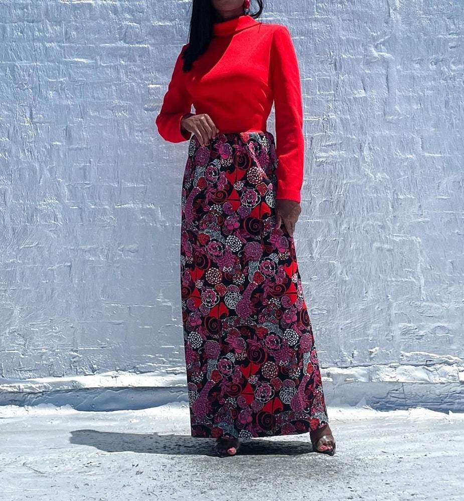 1960s maxi dress Vintage Boho Purple Flower Print - - Long Sleeves - High Neck - Xs No materials tag House of harlow 1960 maxi